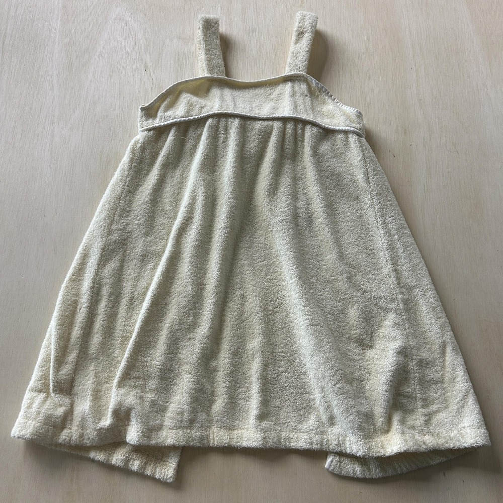 Y2K Terry Cloth Monkey Embroidered Sleeveless Sundress Bathing Suit Cover Up